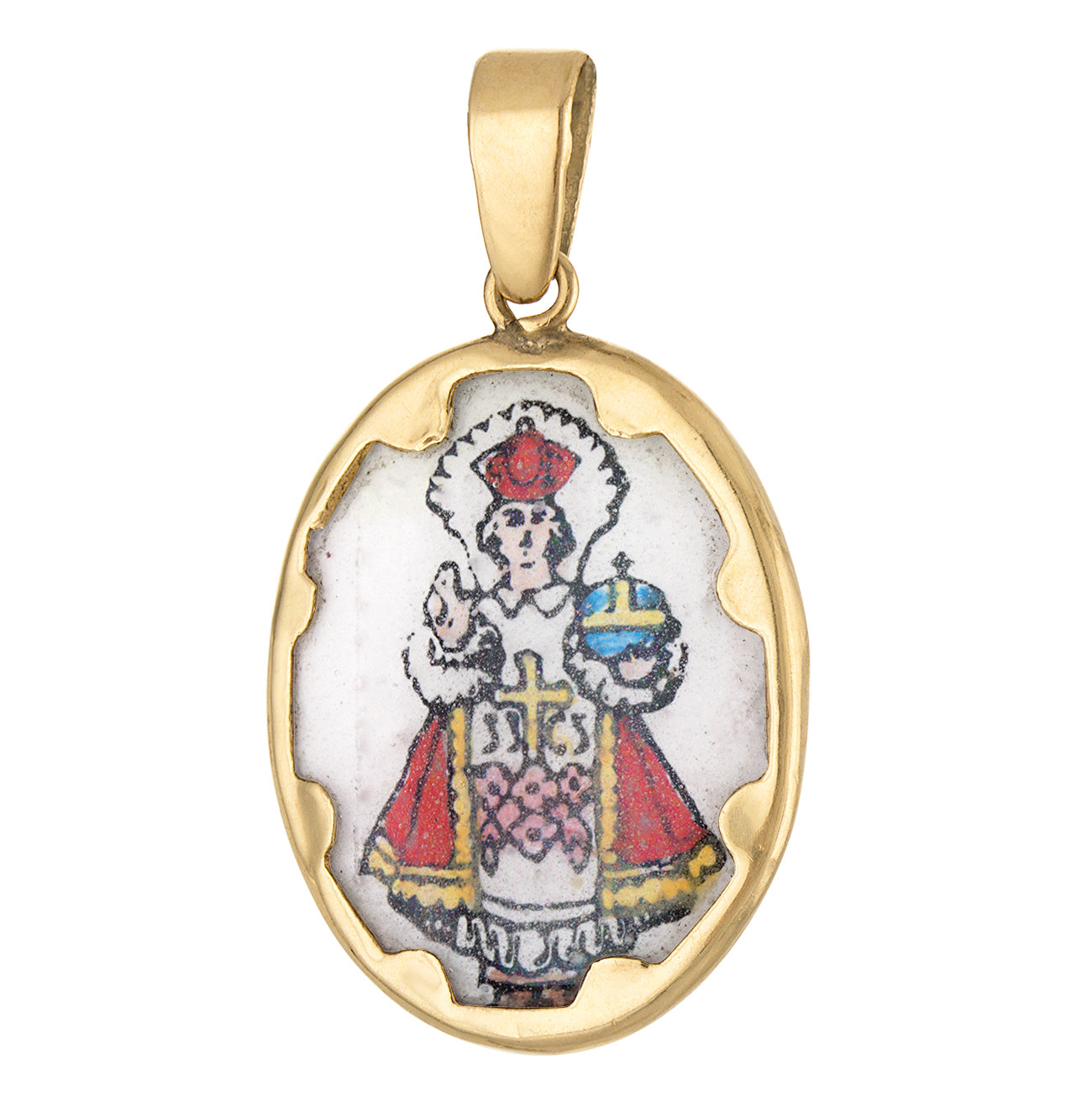 Vintage Nino de Praga 14k Gold Medal Charm
